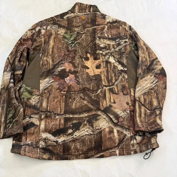 Field & Stream Realtree Camo Softshell Jacket Mens L Zip Hydro No Scent Hunting